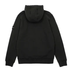 Stone Island Brushed Cotton Fleece Hooded Sweatshirt Black ||Plus Best