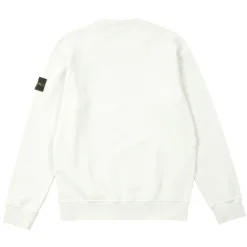 Stone Island Cotton Fleece Crewneck Sweatshirt Ice ||Plus Online