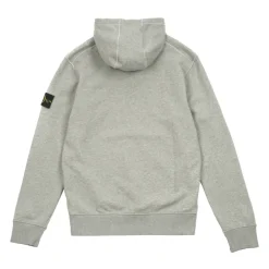 Stone Island Cotton Fleece Hooded Sweatshirt Dust Melange ||Plus Fashion