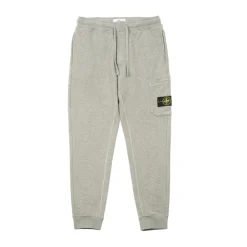 Stone Island Cotton Fleece Single Pocket Cargo Sweatpants Dust Melange|Plus Discount