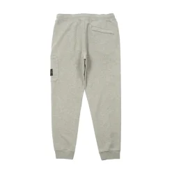 Stone Island Cotton Fleece Single Pocket Cargo Sweatpants Dust Melange|Plus Discount
