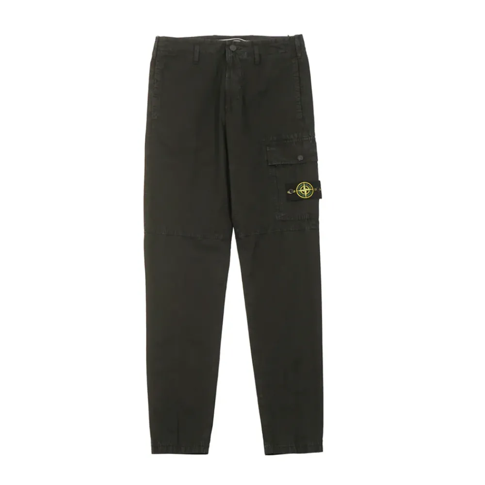 Stone Island Cotton Twill Old Effect Single Pocket Cargo Pant Black ||Plus Clearance