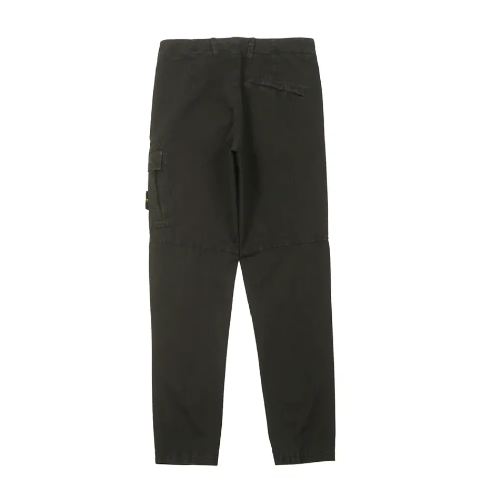 Stone Island Cotton Twill Old Effect Single Pocket Cargo Pant Black ||Plus Clearance