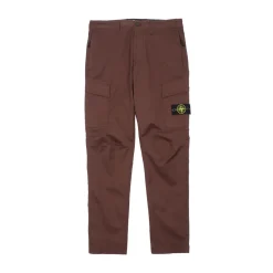Stone Island Stretch Cotton Gabardine Cargo Pants Mahogany Brown ||Plus Discount