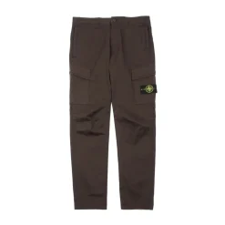 Stone Island Stretch Cotton Gabardine Cargo Pants Dark Brown ||Plus Sale
