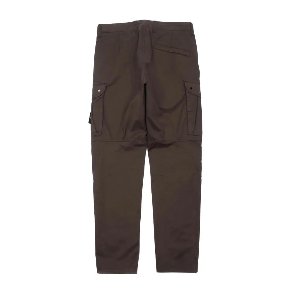 Stone Island Stretch Cotton Gabardine Cargo Pants Dark Brown ||Plus Sale