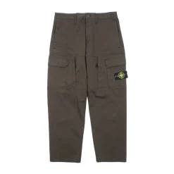 Stone Island Stretch Cotton Wool Satin Cargo Pants Dark Brown ||Plus Hot