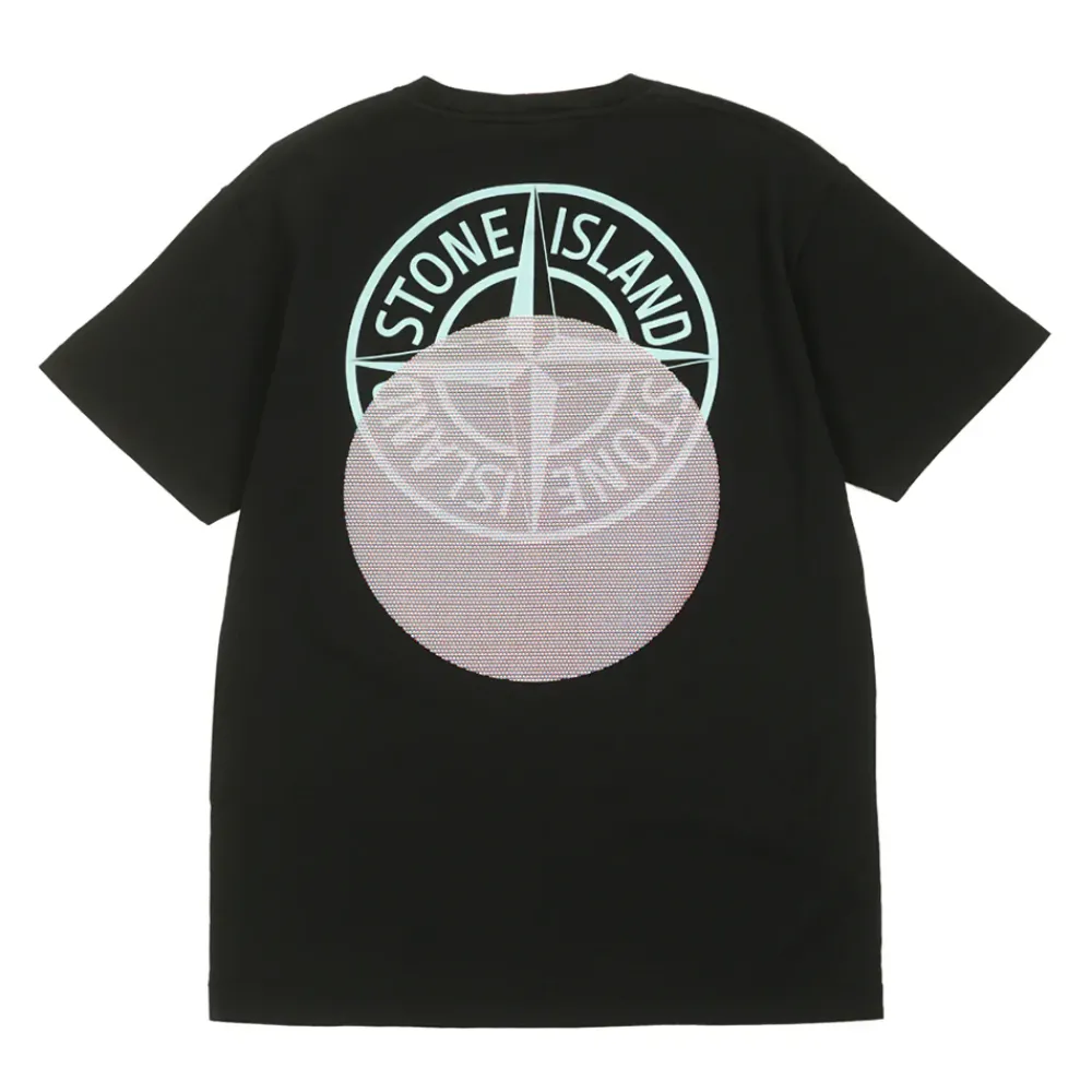 Stone Island Tricromia Three Print T-Shirt Black ||Plus Outlet