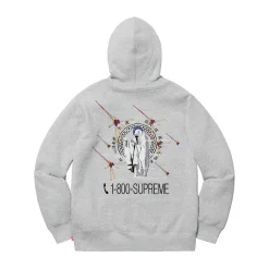 Supreme 1-800 Hooded Sweatshirt Heather Grey ||plus Online