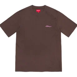 Supreme Arabic Logo Washed S/S Tee Brown ||Plus New