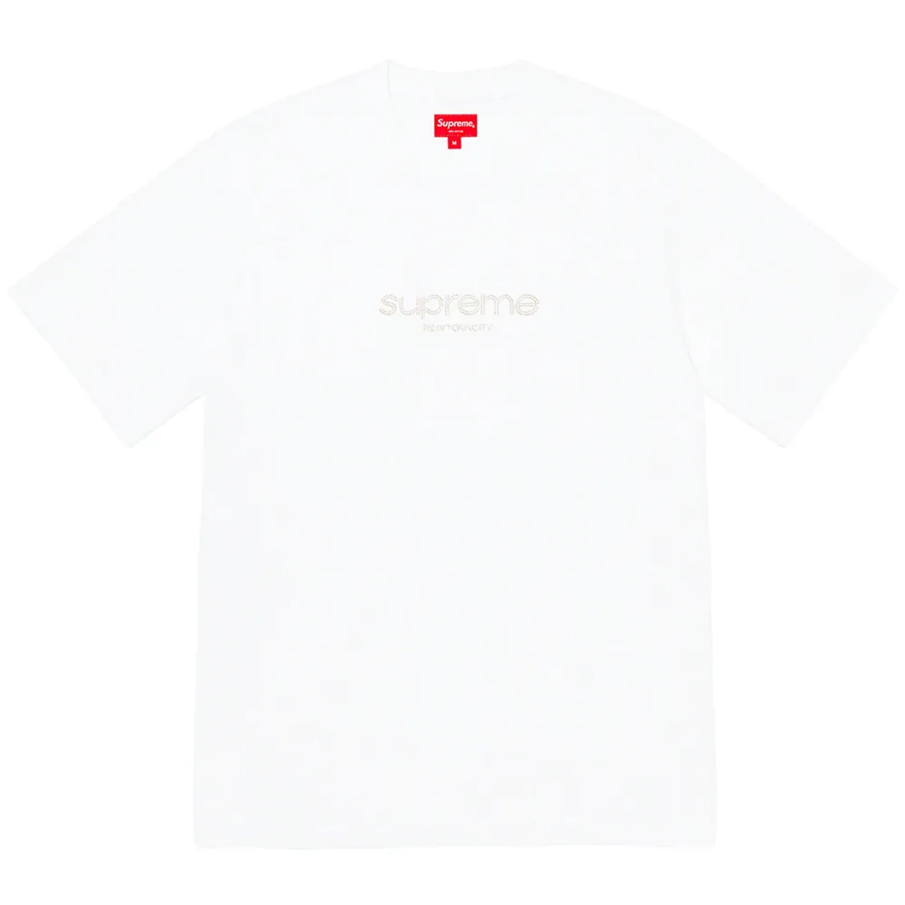 Supreme Beaded Logo S/S Top White ||Plus Fashion
