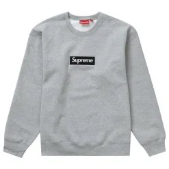 Supreme Box Logo Crewneck (FW22) Heather Grey ||Plus Fashion