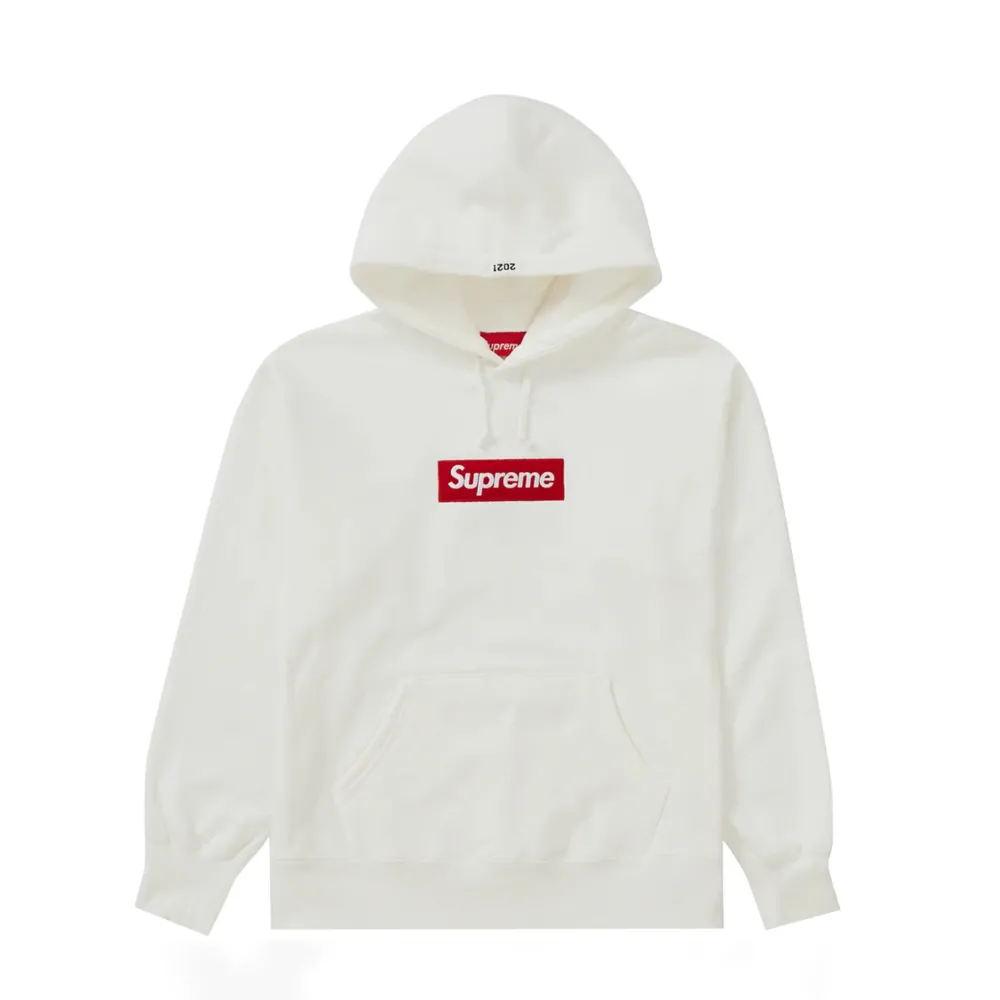 Supreme Box Logo Hooded Sweatshirt (FW21) White ||Plus Online