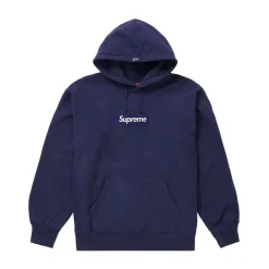Supreme Box Logo Hooded Sweatshirt (FW21) Washed Navy ||Plus Sale