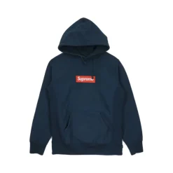 Supreme Box Logo Hooded Sweatshirt Navy ||Plus New