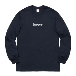 Supreme Box Logo L/S Tee Navy ||Plus Clearance