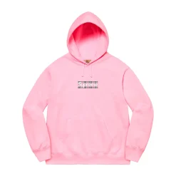 Supreme Burberry Box Logo Hooded Sweatshirt Light Pink ||Plus Fashion