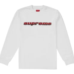 Supreme Chrome Logo L/S Top White ||Plus Discount