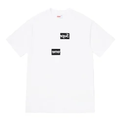 Supreme Comme des Garcons SHIRT Split Box Logo Tee White ||Plus New
