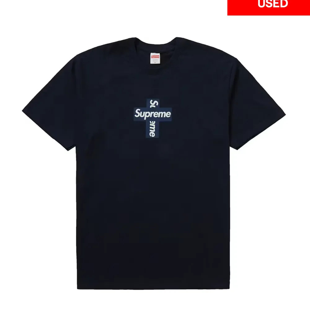 Supreme Cross Box Logo Tee Navy (Used)|PlusJ Best