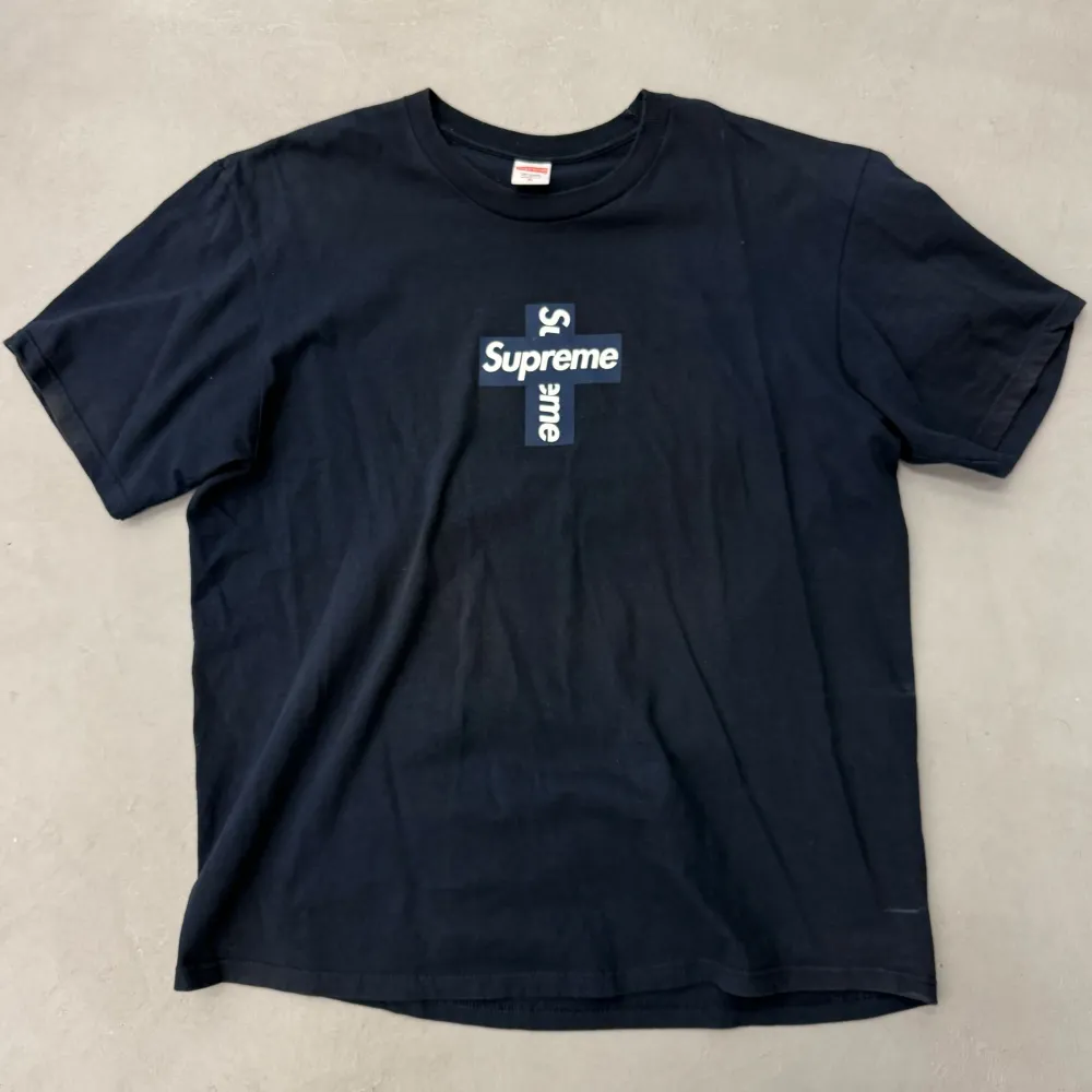 Supreme Cross Box Logo Tee Navy (Used)|PlusJ Best