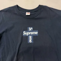 Supreme Cross Box Logo Tee Navy (Used)|PlusJ Best