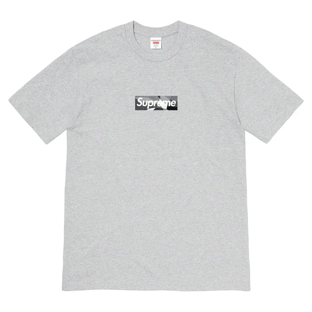 Supreme Emilio Pucci Box Logo Tee Heather Grey/Black ||Plus Outlet
