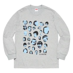 Supreme Faces L/S Tee Heather Grey ||Plus Discount