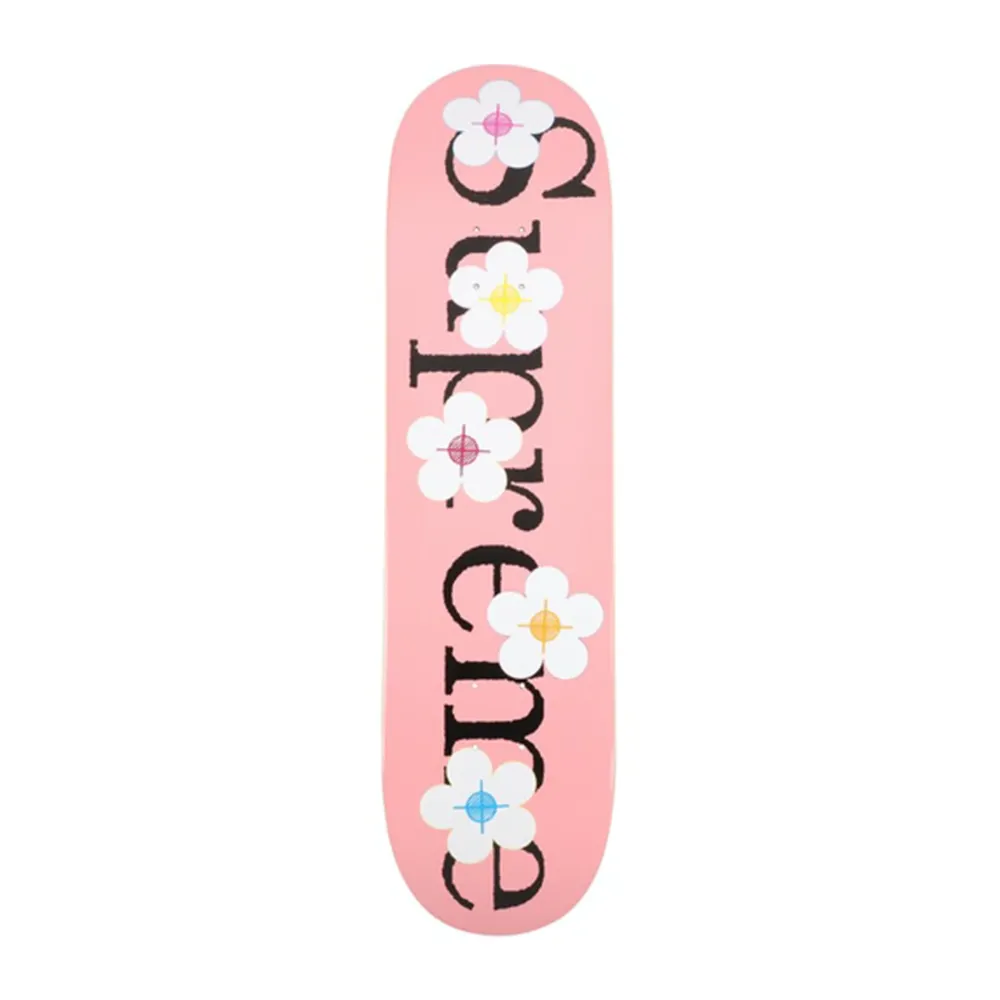 Supreme Flowers Skateboard Deck Pink ||Plus Fashion