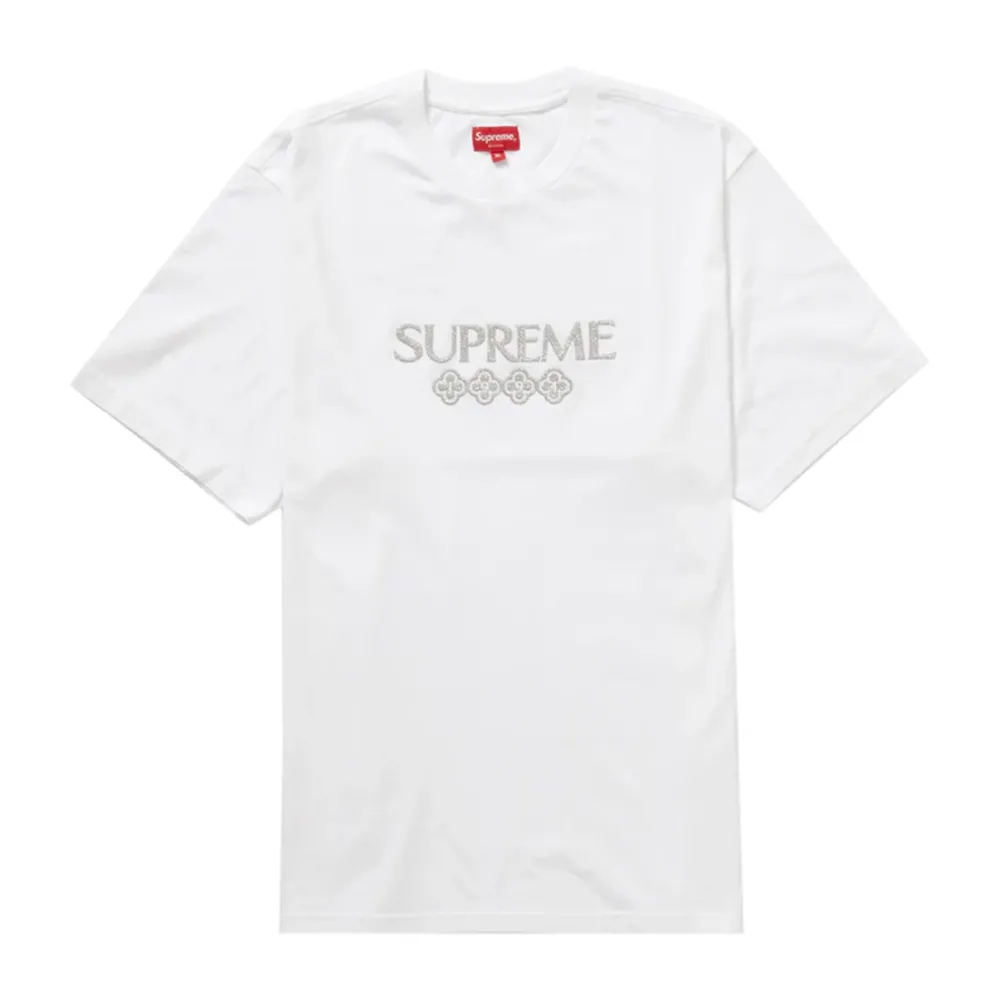 Supreme Glitter S/S Top White ||Plus Online