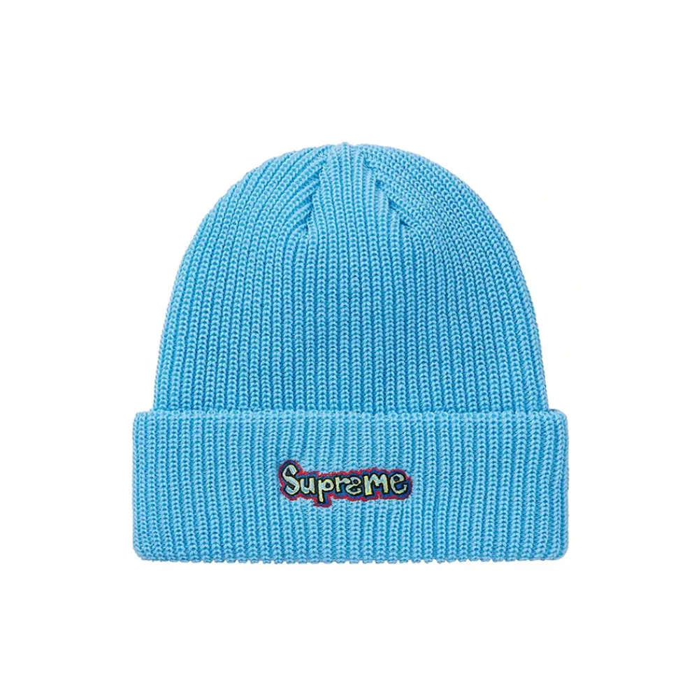 Supreme Gonz Logo Beanie Light Blue ||Plus Online