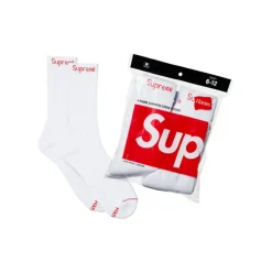Supreme Hanes Crew Socks (4 Pack) White ||Plus Clearance