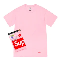 Supreme Hanes Tagless Tees (2 Pack) Pink ||Plus New