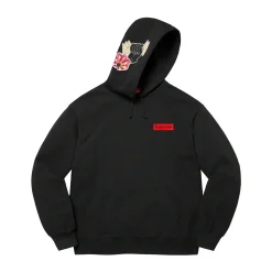 Supreme Instant High Patches Hooded Sweatshirt Black ||Plus Clearance