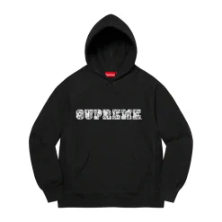 Supreme Lace Hooded Sweatshirt Black ||Plus Sale
