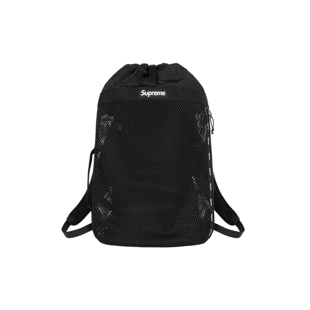Supreme Mesh Backpack Bag Black (SS23) ||Plus Outlet