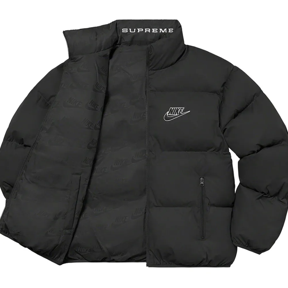Supreme Nike Reversible Puffy Jacket Black ||Plus Online