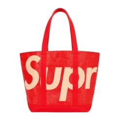 Supreme Raffia Tote Red ||Plus New