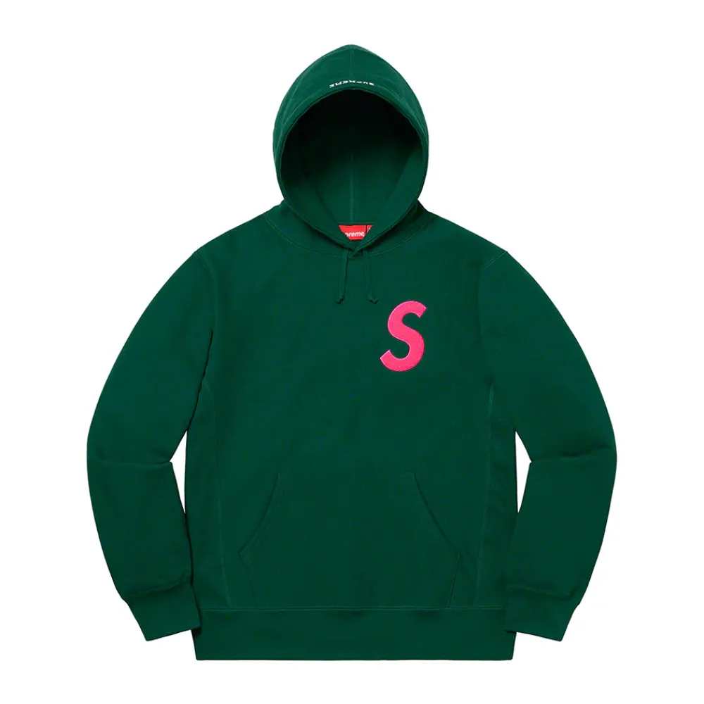 Supreme S Logo Hooded Sweatshirt (FW19) Dark Green ||Plus Sale