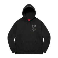 Supreme S Logo Hooded Sweatshirt (FW22) Black ||Plus Best