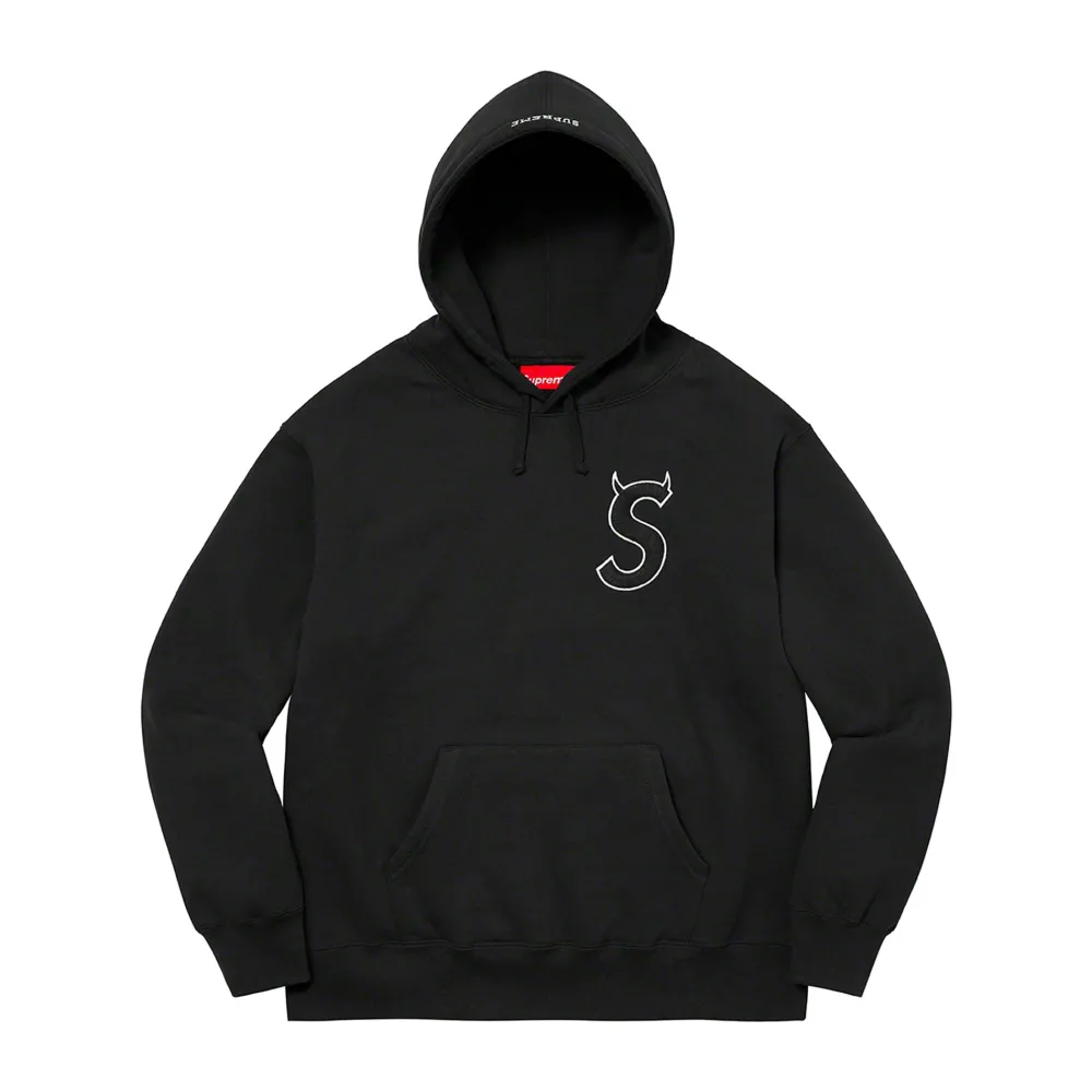Supreme S Logo Hooded Sweatshirt (FW22) Black ||Plus Best