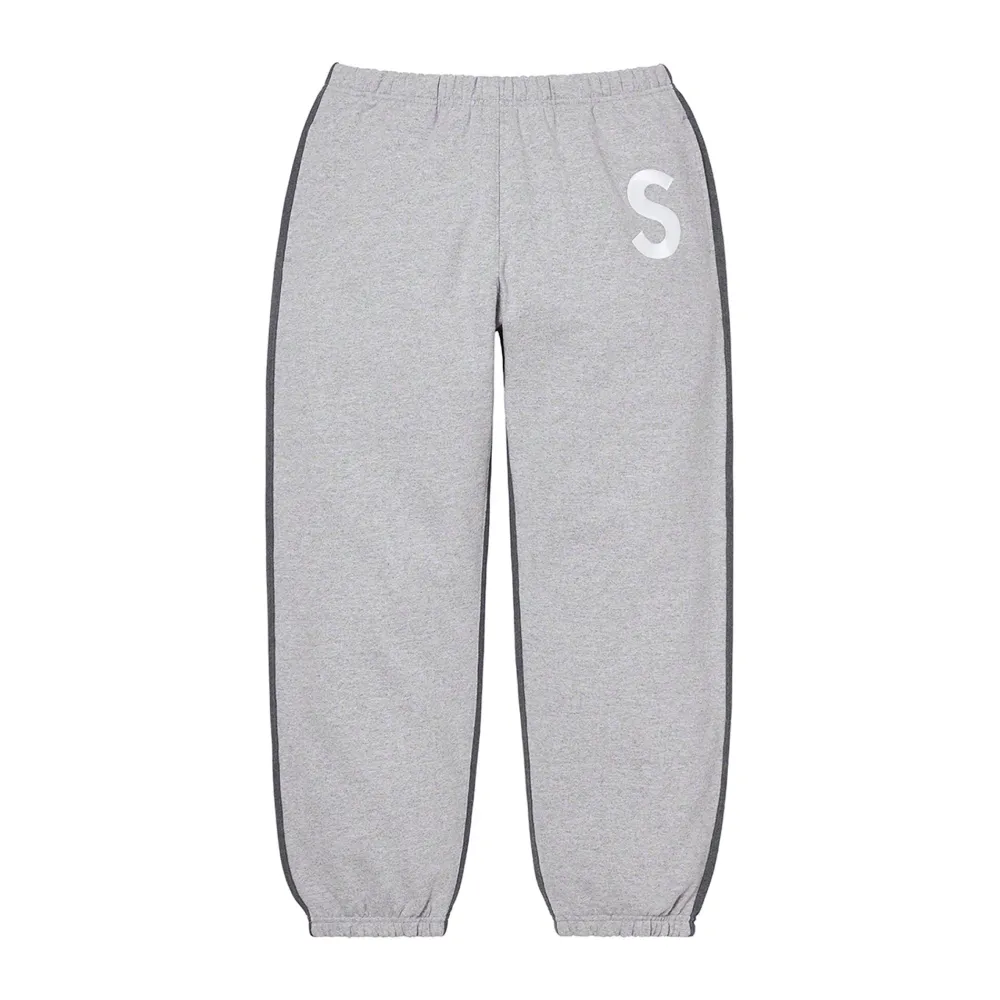 Supreme S Logo Split Sweatpant Heather Grey ||Plus Hot