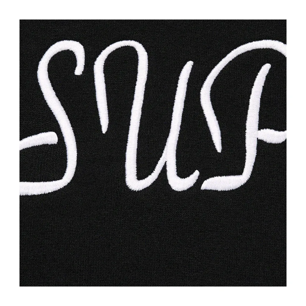 Supreme Script Hooded Sweatshirt Black|Plus Clearance