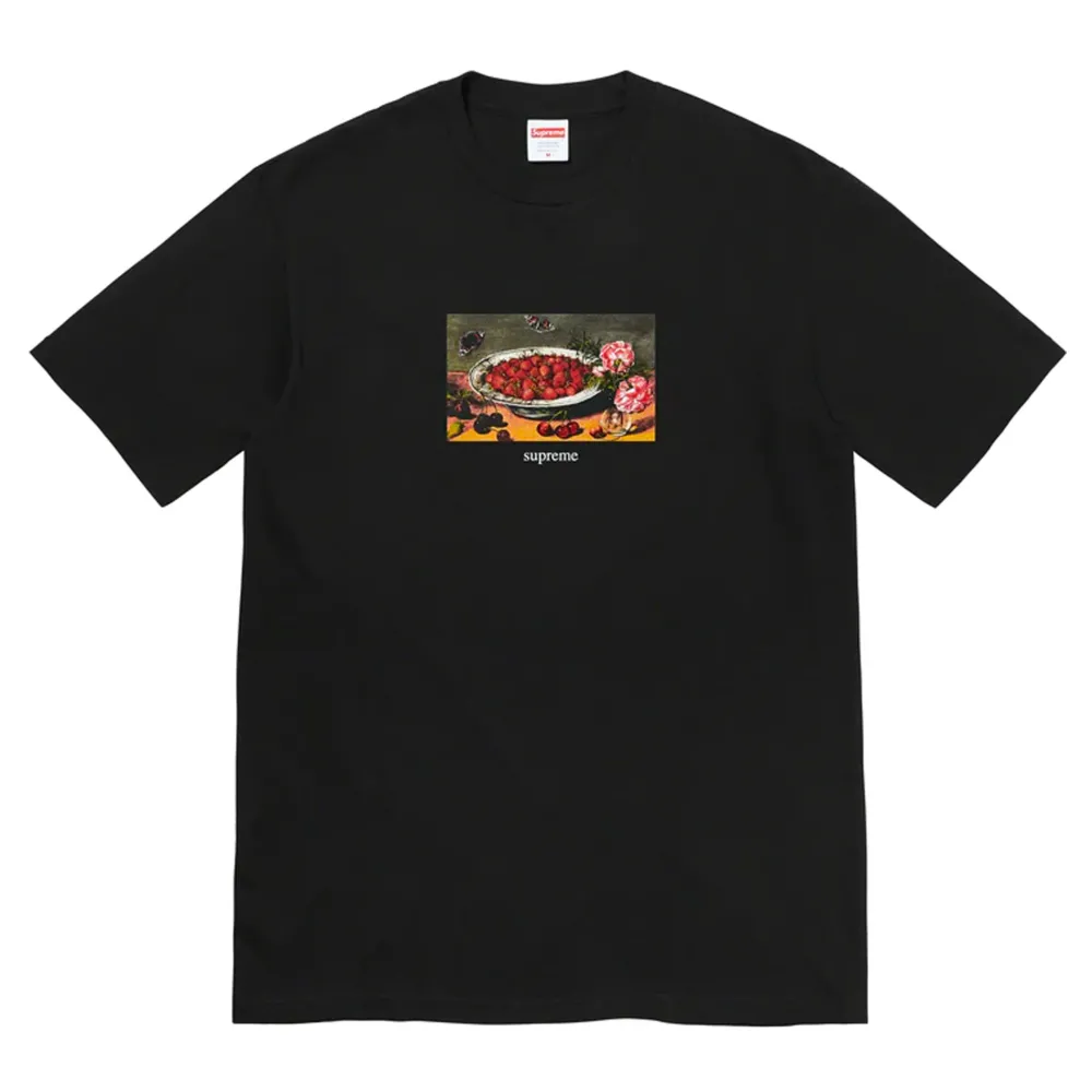 Supreme Strawberries Tee Black ||Plus Discount