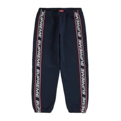 Supreme Text Rib Sweatpant Navy ||Plus Online