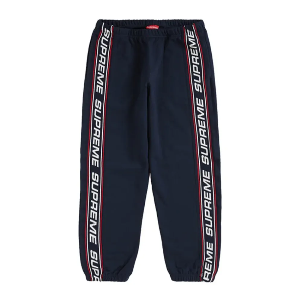Supreme Text Rib Sweatpant Navy ||Plus Online