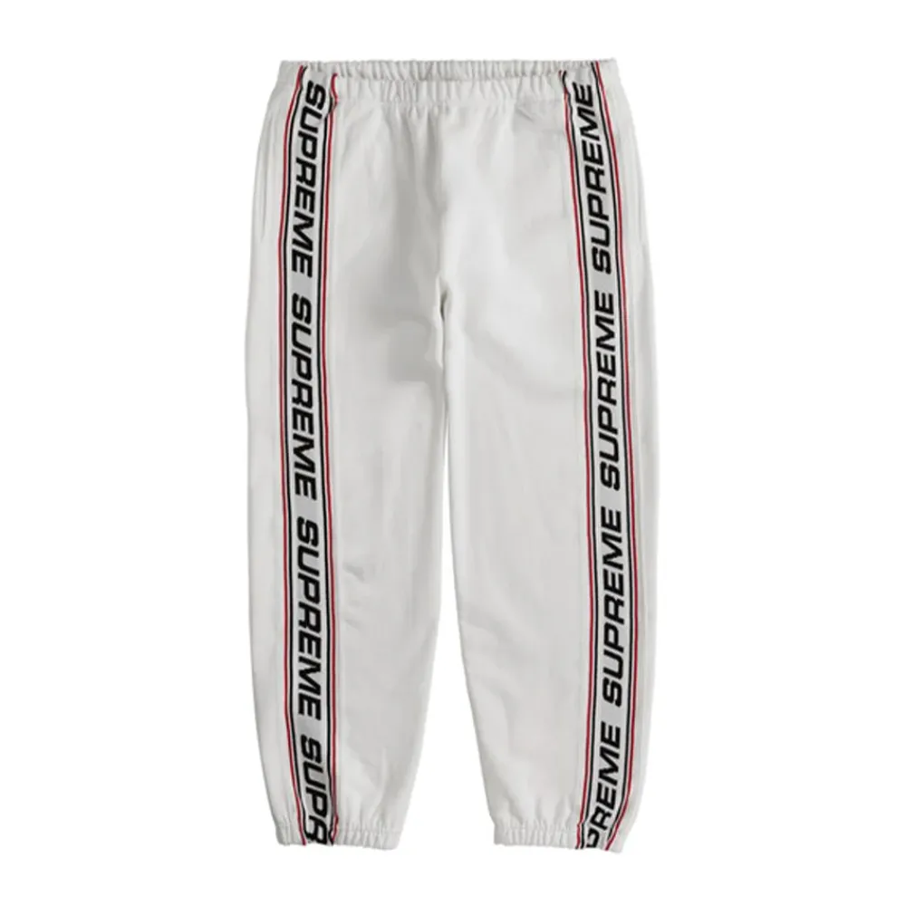 Supreme Text Rib Sweatpant White ||Plus Sale