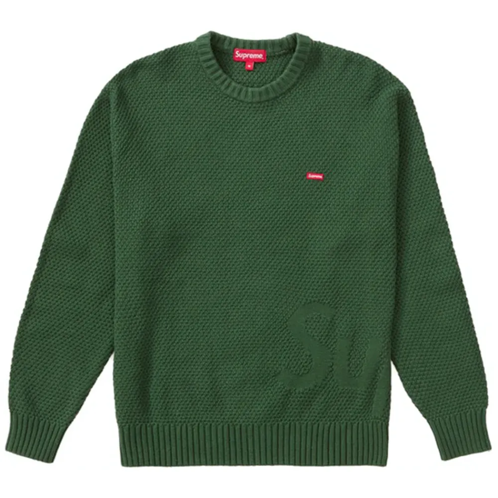 Supreme Textured Small Box Sweater Green ||Plus Best