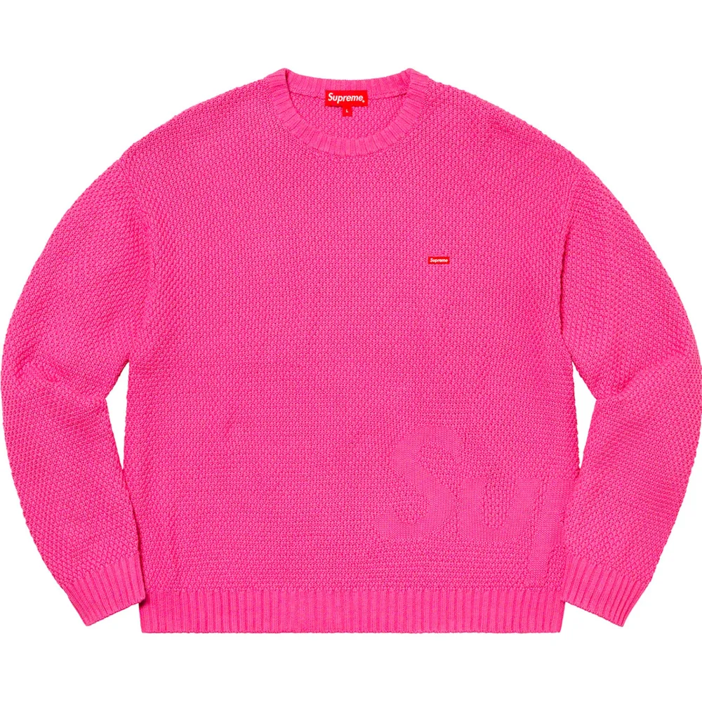 Supreme Textured Small Box Sweater Pink ||Plus Online