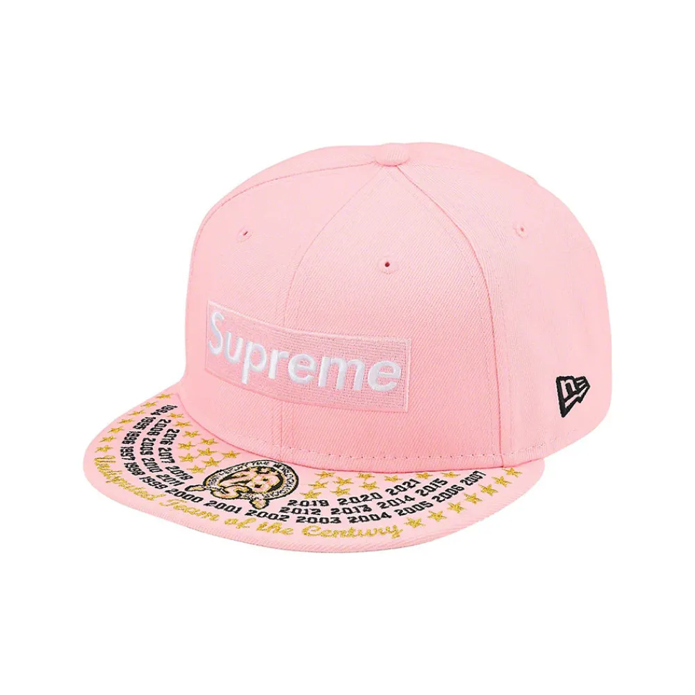 Supreme Undisputed Box Logo New Era Fitted Hat Dark Pink ||Plus Fashion